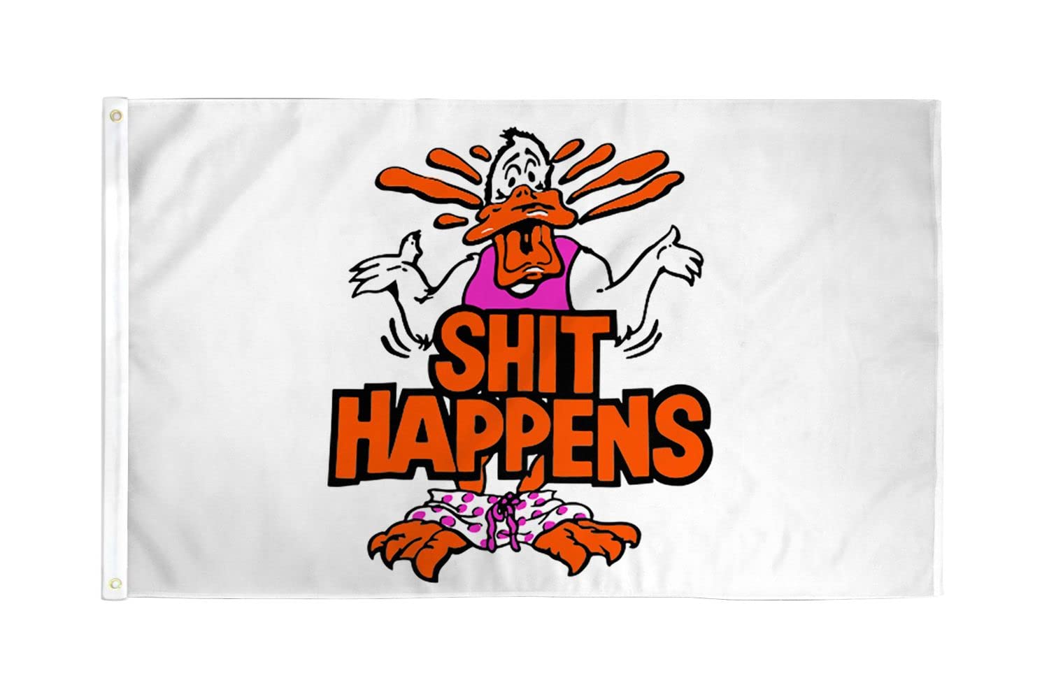 AZ FLAG - Shit Happens Flag - 3x5 Ft - 100D Polyester Clown Banner with Two Metal Grommets - Fade Resistant - Vivid Colors - 3' x 5' Feet - 150x90 Cm