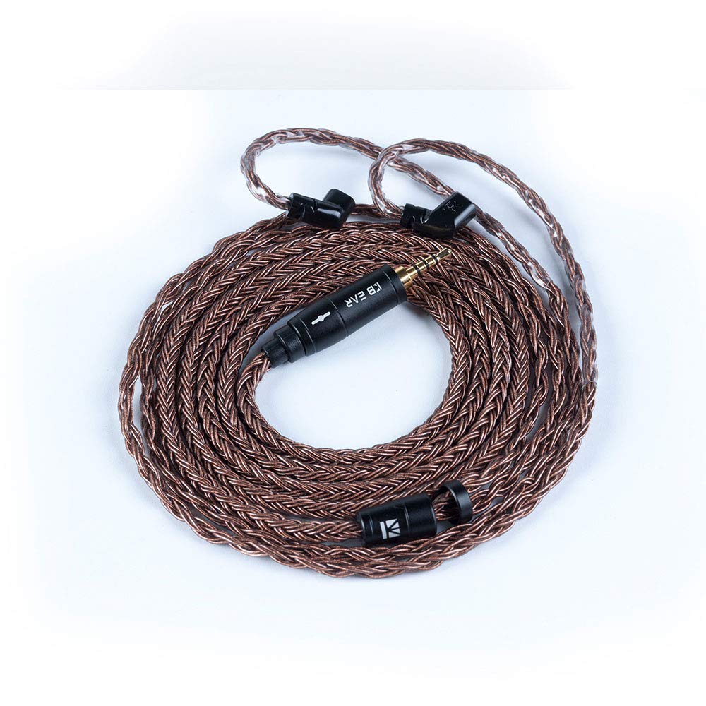 NEX KBEAR 16 Core Silver Plated Wire Earphone Cable, 2.5MM, 2PIN, 1.2M, Male-to-Male, Compatible with Headphone, Music Player, Smartphone