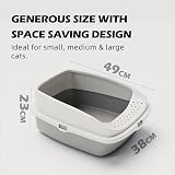 Vivo Technologies Cat Litter Tray Box Open Top with Detachable Rim 49x39x22cm view 7