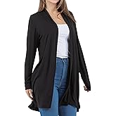 Azules Lightweight Cardigan for Women – Long Sleeve Open Front Longer Length & Flowy Rayon Cardigan, Casual for Everyday Wear