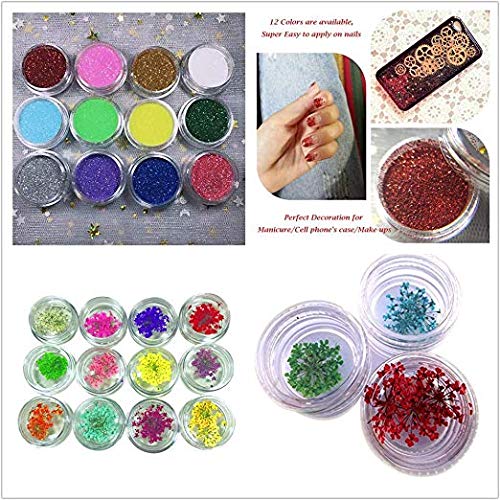 5 Pieces 30ML Crystal Epoxy Resin UV Glue,1 Pcs Mini UV LED Lamp, 1 Tweezer 3 Kit Set Decoration, 11Pcs Transparant Silicone Mould 100 Pieces Golden Rings Metal Accessories For Nail Art - Thumbnail 6