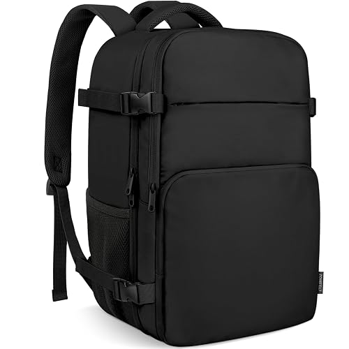 ZOMFELT for Ryanair Cabin Bags Underseat, Travel Backpack Women Men Hand Luggage Bag, Travel Bag Underseat Cabin Carry on Bag for Airplanes, Laptop Rucksack School Bag, Black
