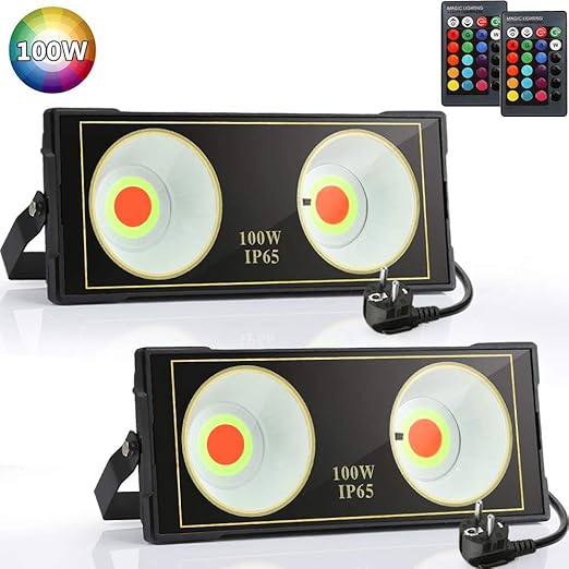 Aurorast 2xLED Foco de Colores 100W, Proyector Led RGB en 16 ...