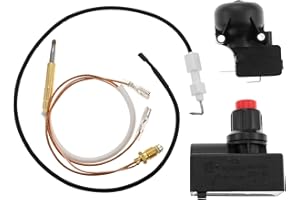 Teengse 3-in-1 Propane Heater Repair Kit Include AAA Battery Igniter w/16 Electrode, FD4 Safety Tilt Switch & 350mm Thermocouple (M8 Thread) Replacement for Patio/Gas/Tower Outdoor Heaters Parts