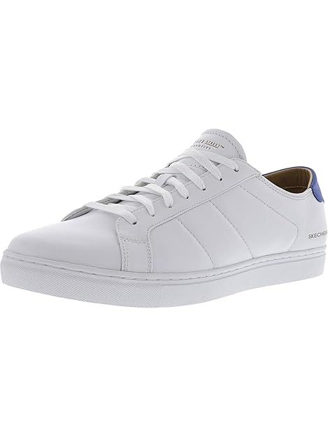skechers mens white tennis shoes