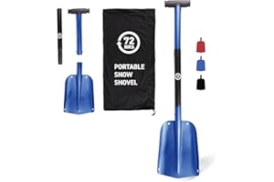 72HRS Collapsible 3-in-1 Aluminum Compact Snow Shovel - Snow Removal in Winter, Emergency Kit for Vehicle, Car, Van, SUV, Tru