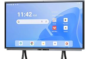 Shiarffe R9 Ultra Smart Board 86" EDLA-Certified Digital Whiteboard, 4K Touchscreen Interactive Display Built-in AI Camera for Classroom Office Hybrid Work Home, Dual-System Support