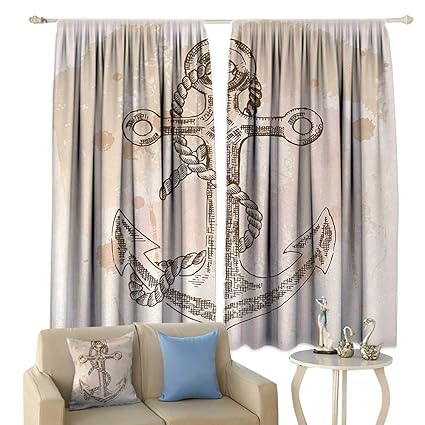 Amazon Com Fengruiyanjing Anchor Room Darkening Wide Curtains