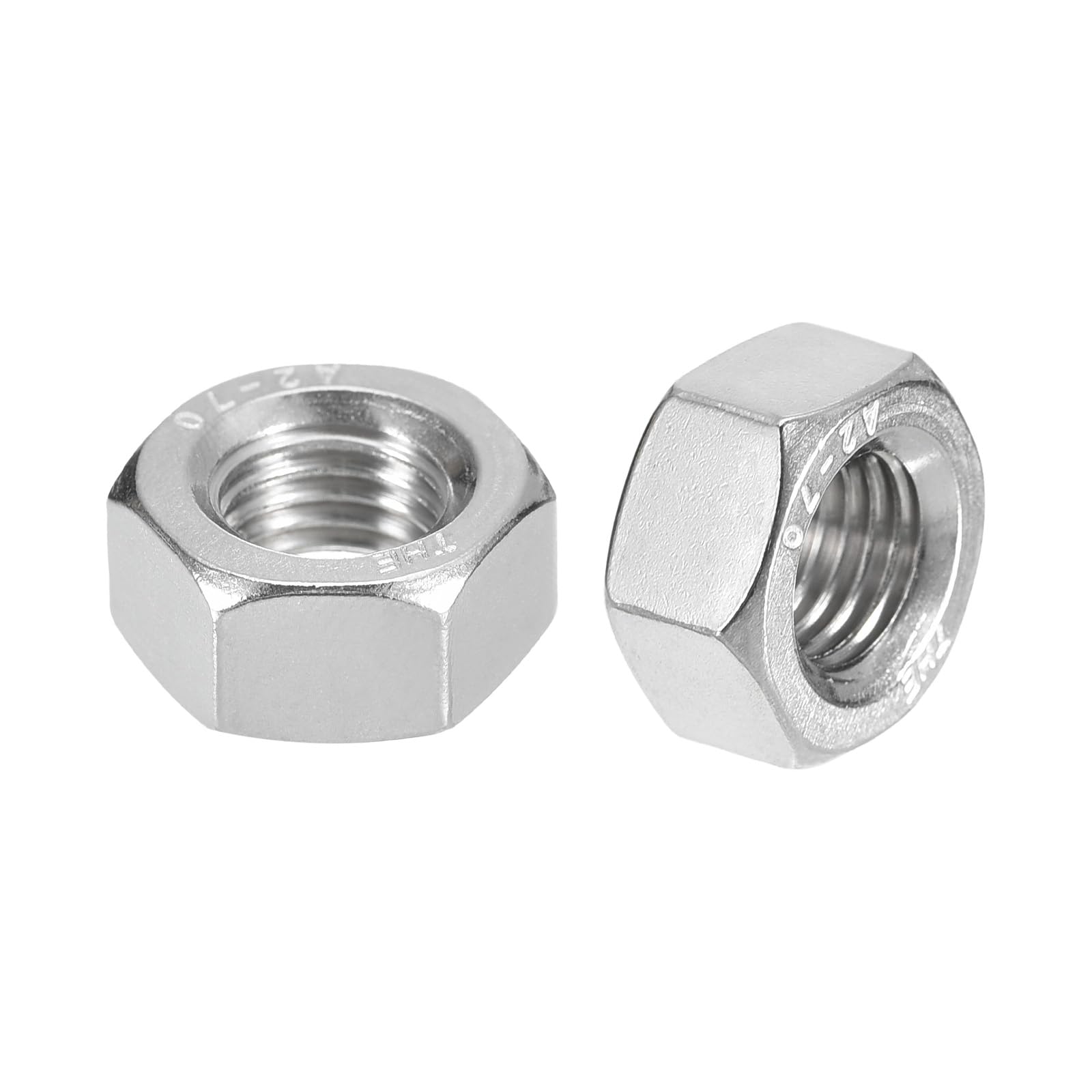 METALLIXITY Hex Nuts (M12x1.75mm) 10Pcs, 304 Stainless Steel Metric Coarse Thread Hexagon Nut Hardware - for DIY Home Repair Machinery, Silver