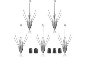 BNQOE 5 Pcs Sputnik Sinkers Surf Fishing Weight, Fishing Equipment Long Tail Fishing Weights Saltwater Surf Casting Sinkers,Fishing Weights Sinkers Spider Weights Surf Casting Sinkers
