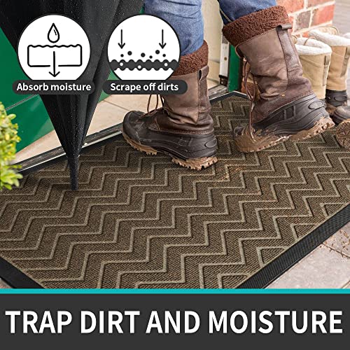 DEXI Front Door Mat Indoor Outdoor Doormat, Durable Heavy Duty