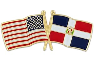 PinMart USA and World Crossed Friendship Flag Enamel Lapel Pin