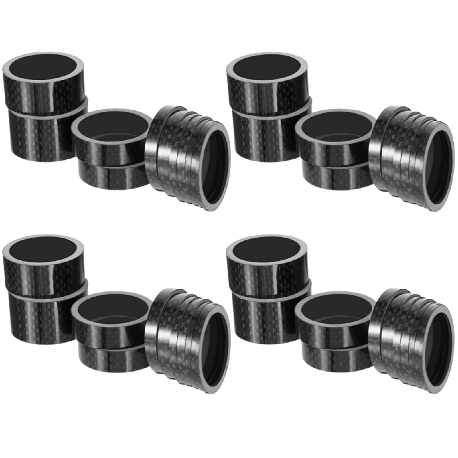 Photo 1 of Sumind 11 Pieces Bike Carbon Fiber Headset Spacer Bicycle 1-1/8 Inch 20 15 10 5 3 2 1 mm, 7 Size