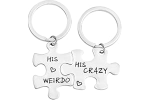 FUSTMW Gay Couple Gift for Gay Men His Crazy His Weirdo Keychain Set Gay Boyfriend Gift