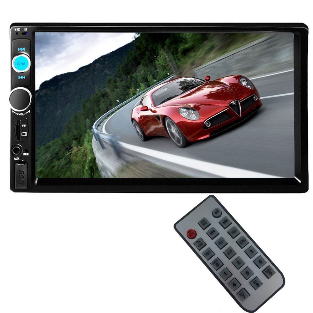 Eaglerich Radio Bluetooth estéreo para automóvil HD 7 PULGADAS Pantalla táctil 2 DIN Manos libres TF/USB/AUX MP3/MP4 Soporte Cámara de visión trasera Reproductor Unidad principal