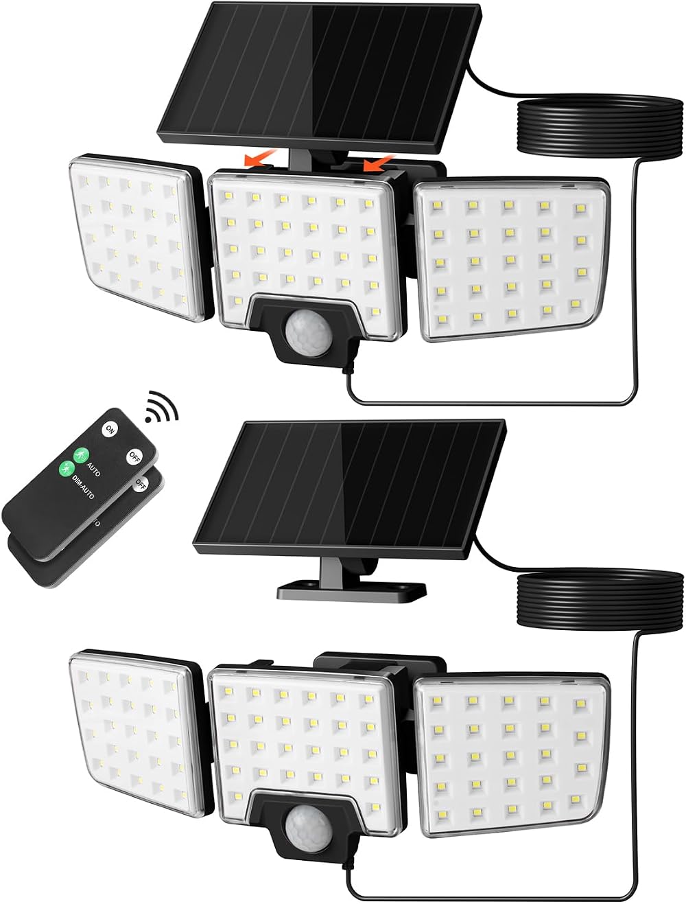 Lepro Solar Security Lights Outdoor Motion Sensor 1200LM 3 Heads IP65
