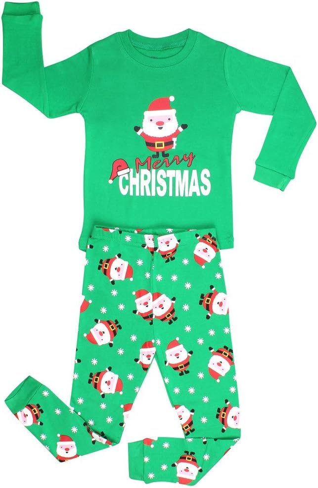 | Pyjama | Boys Pyjama Set | 2 Piece (Top and Pants)| Size: 6 Years | Colour: Green | 100% Cotton | Design: Santa | Tight-Fitting | Christmas Nightwear | Avalibale Sizes: 6 Months - 8 Years