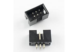 VIGOR_SOURCE 10 pcs. 2.54mm 2x3 Pin 6 Pin Straight Male Shrouded PCB Box Header IDC Socket