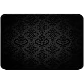 Feelyou Black Damask Pattern Bathroom Rugs 16