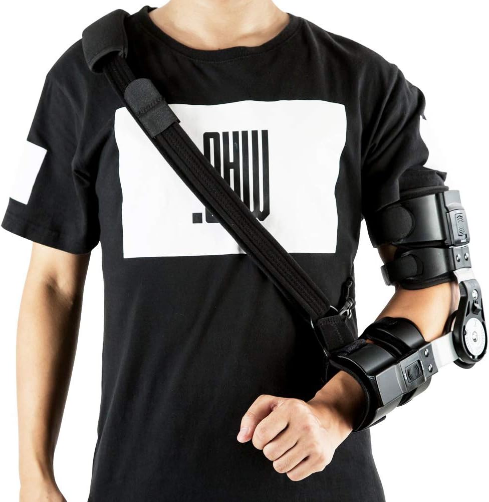 Hinged Elbow Brace，Adjustable PostOp Elbow Brace Hinged Stabilizer for Recovery