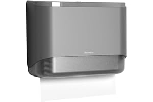 Bertreno Wall Mount Paper Towel Dispenser, Multifold Paper Towels Dispenser with Key Lock Commercial Hand Paper Towel Holder for Bathroom (Gray)