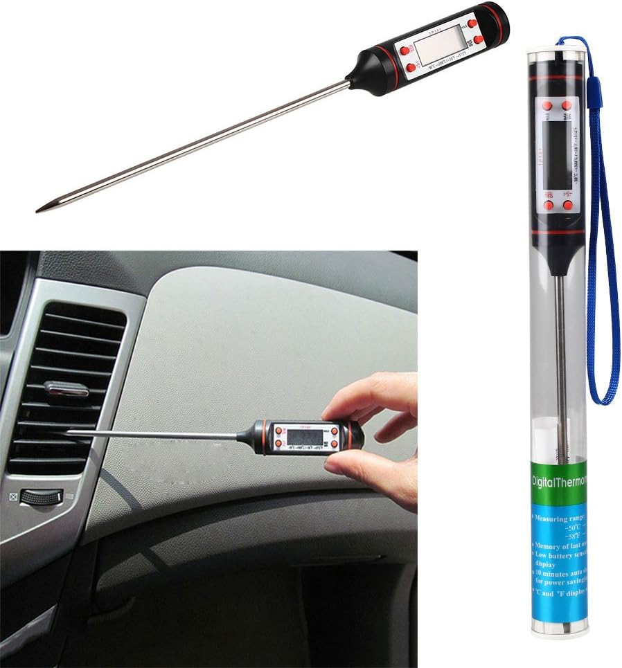 Sedeta Fenghong Air Conditioning Thermometer LCD Digital Thermometer Gauge Check Tool Outlet Needle Type Auto Car Vehicle