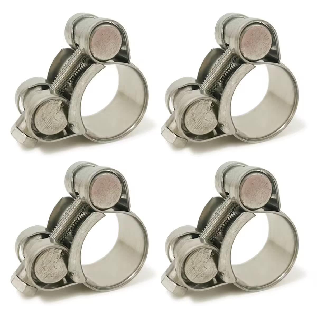 20-22mm T-Bolt Hose Clamps, Adjust Tube Clamps 304 Stainless Steel Heavy Duty Pipe Tube Clamps (4 Pcs)