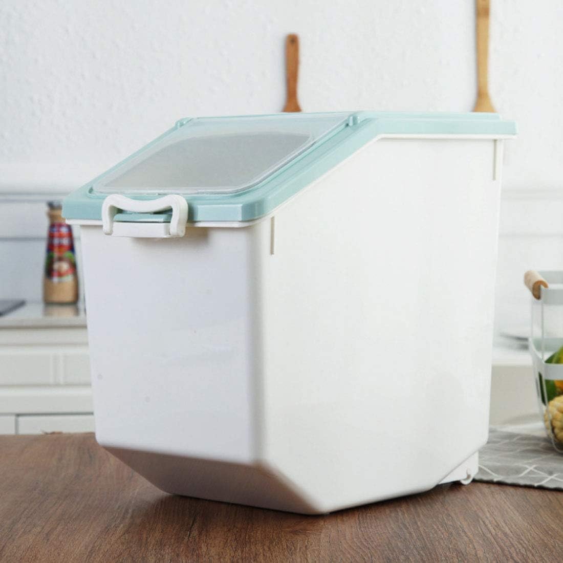 DBMGB Sigillati Contenitori di Riso, Distributori di Cereali Rice Dispenser, Contenitori per Alimenti Farina Riso Muesli, Distributori di Riso con Coperchio per Cucina, capacità 5L/8L