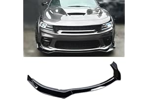 WheelX 3Pcs Front Bumper Lip Compatible with 2020-2023 Dodge Charger SRT Hellcat Scat (Only Widebody), Air Dam Lower Chin Spoiler Splitter, Protection Body Kit (Glossy Black)