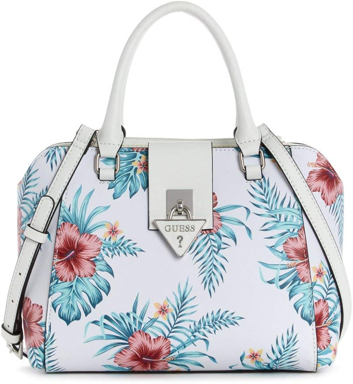 GUESS Factory Elegant FloralPrint Satchel Amazon.ca Shoes & Handbags