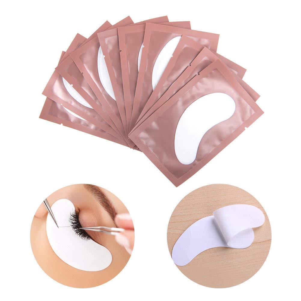 Arison Lashes 50 Pairs Eye Gel Patches Lint-Free Gel Eye Pads for Pro Salon Individual Eyelash Extension (Pink)