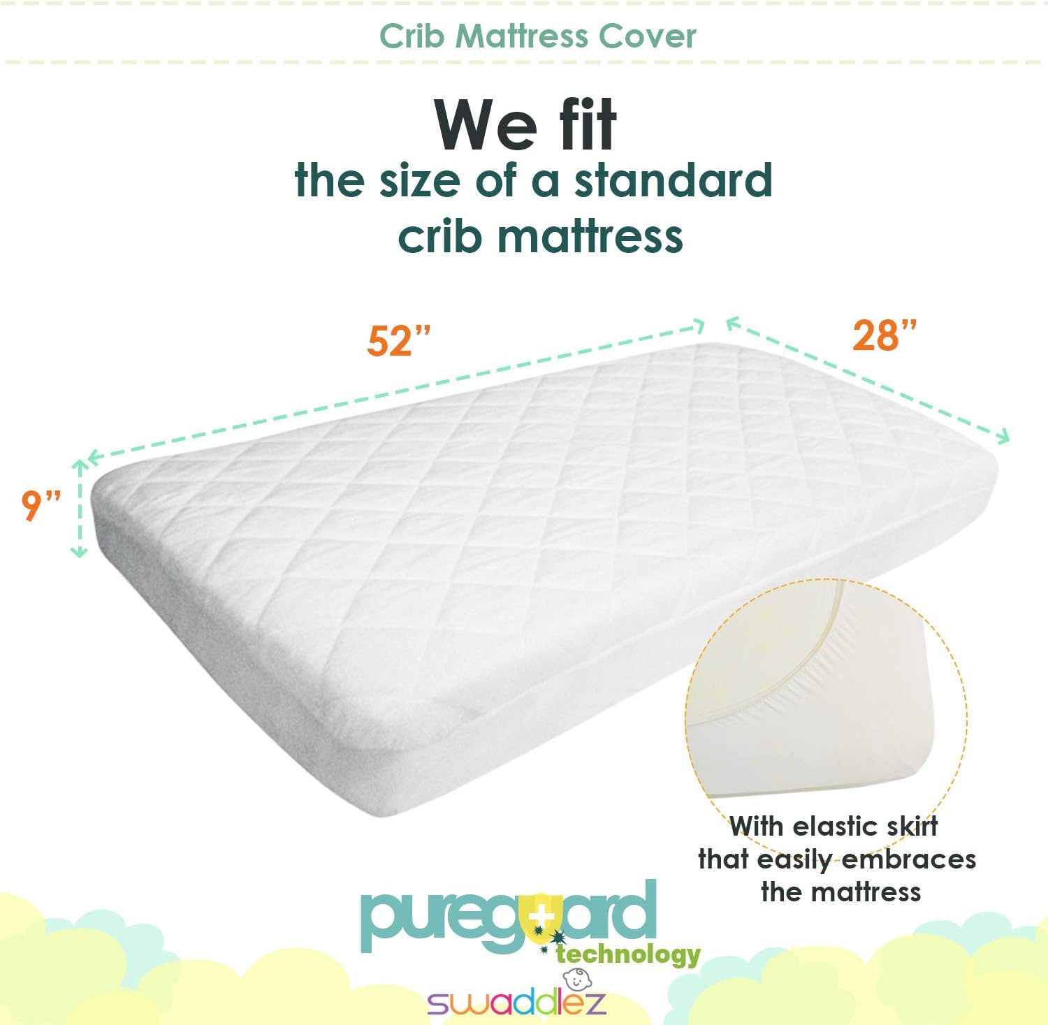 Crib Mattress Protector | Waterproof Crib Mattress Cover | Crib Mattress Pad | Baby Mattress Protector: Kitchen & Dining