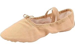 missfiona Women Canvas Ballet Slippers Dance Shoes Adult Practice Yoga Flat Belly Shoes