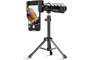 APEXEL 36x Telephoto Lens for iPhone | Kit with Sturdy Metal Tripod for Smartphones, Compatible with iPhone 16 15 14 13 12 Pr