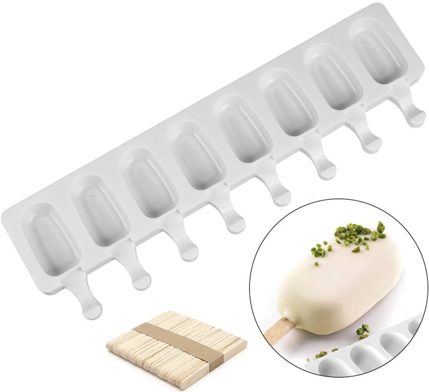 Juan Wen Ice Cream Bar Mold, Silicone Ice Pop Mold Popsicle Molds,DIY Ice Cream