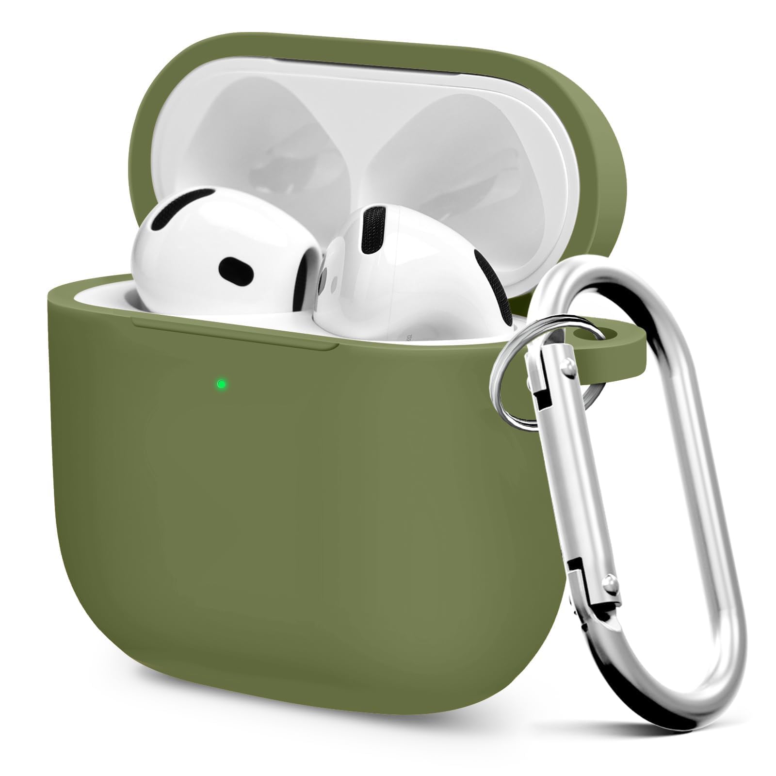 Photo 1 of Premium Protective Case for AirPods 4th Generation - Stylish & Durable AirPods Case with Keychain for Air Pod & AirPods Accessories?Army Green?