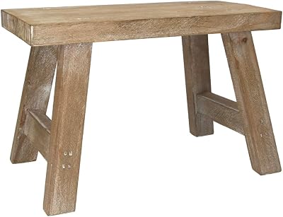 Gisela Graham Small Wooden Rustic Decorative Bench