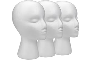 Foraineam 3 Pack 11 Inch Foam Wig Heads Female Mannequin Display Stand Holder Manikin Cosmetics Model Head for Wigs, Glasses,