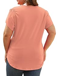 Womens Plus Size Tops Loose Fit Tulip Sleeve Summer