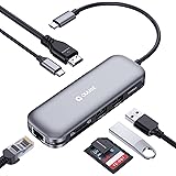USB C Hub Multiport Adapter with 8K@30Hz / 4K@120Hz HDMI, 7 in 1 40Gbps USB C Docking Station for Laptop [100W PD, 10Gbps Dat