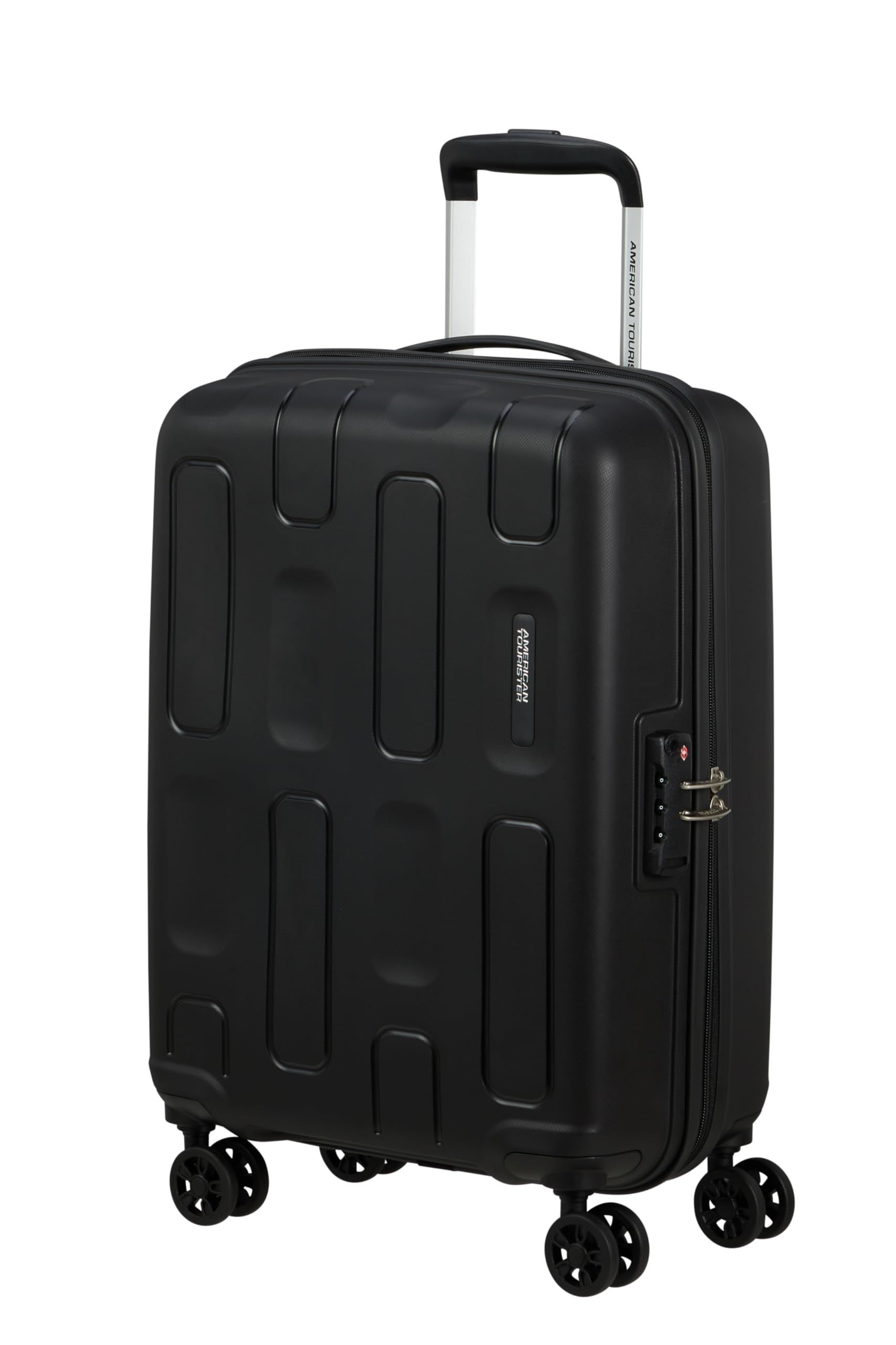 American Tourister Ellipso - Handgepäck Koffer 55x40x20 cm, Hartschalen Kabinentrolley, Ryanair-/EasyJet-kompatibel, Leicht, 2.10 KG - 32L - Schwarz (Black)
