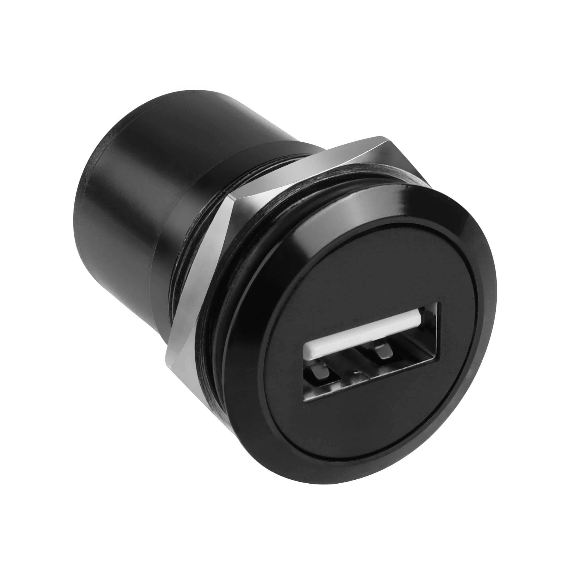 QIANRENON USB2.0 to USB B Threaded Fixed Printer Adapter USB2.0 Female to USB Type B Female Panel mount Round Data Connector, for PC Laptop Printer Scanner Portable Hard Drive