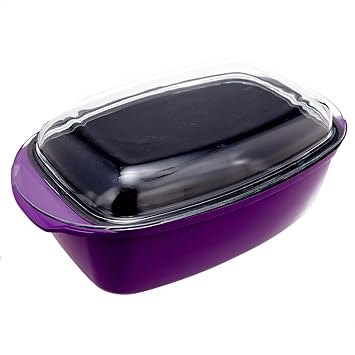 Original Steinbach Rechteckbräter Rosemond | 32 cm | lila | 6 Liter | Induktion | mit Glasdeckel | Backofenfest bis ca. 180 °