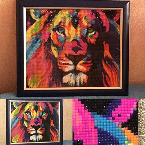 LPRTALK DIY 5D Diamond Painting by Number Kit for Kids Adults, Full Square Drill Diamond Art Embroidery Dotz Kit Cross Stitch Mosaic Making Arts Craft Canvas for Wall Decor Guardian Angel 12X16 inches