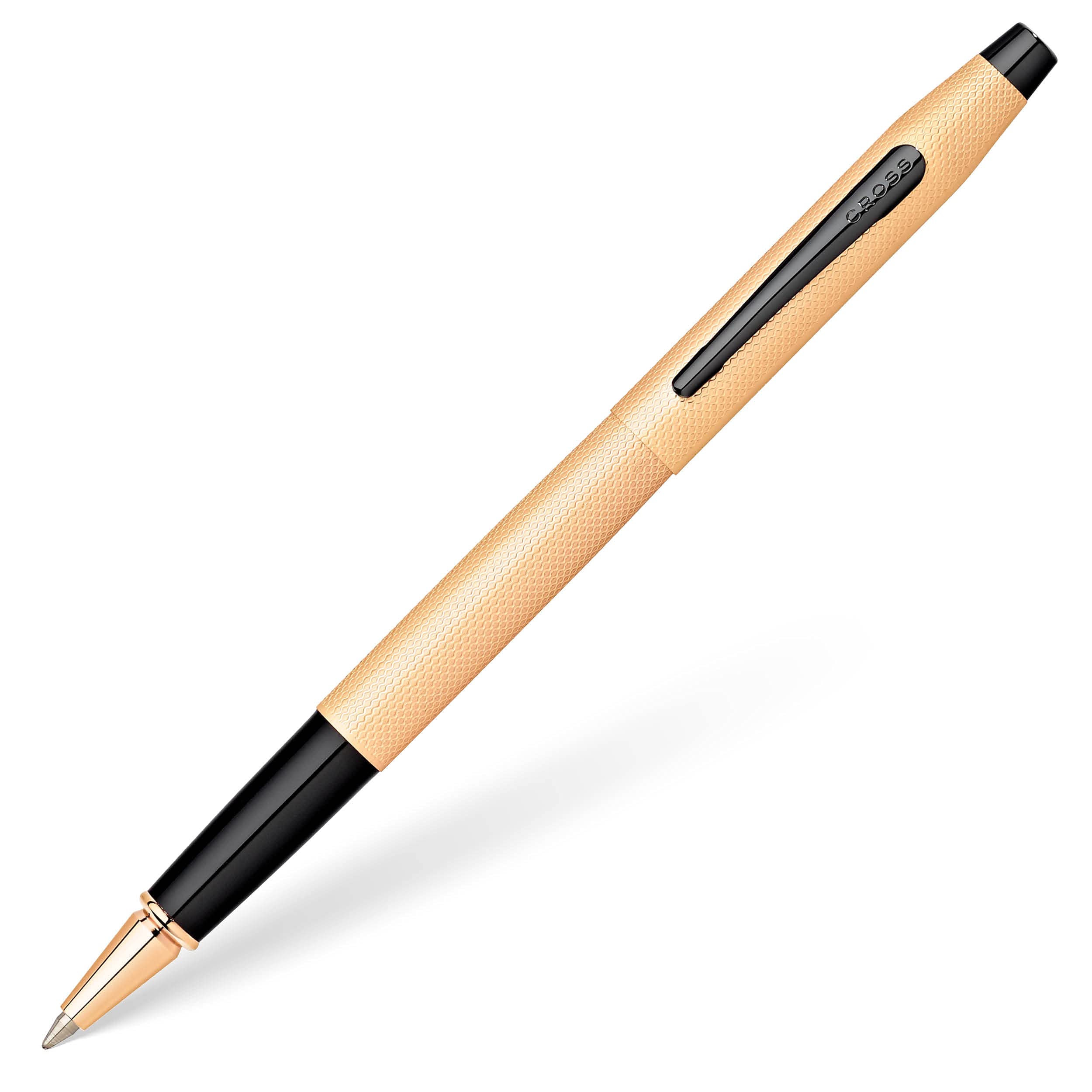 CROSS Classic Century Brushed Rose-Gold PVD Rollerball Pen with Polished Black PVD Appointments