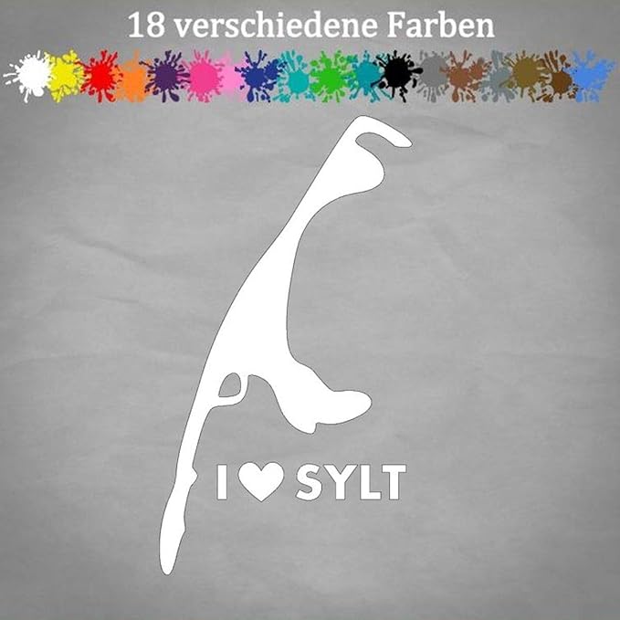 Sylt Aufkleber 20x11cm JDM Sand Style Auto Love Sylt Sticker Decal Insel Kleber in 18 Farben