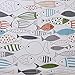 HipStyle - Sardinia - Modern Multi-color Fish - Cotton Printed - Designer Shower Curtain - 72