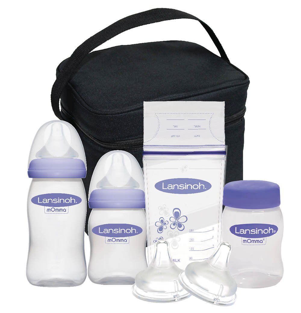 Lansinoh Breastmilk Storage & Feeding Set with Cooler Includes Bottles