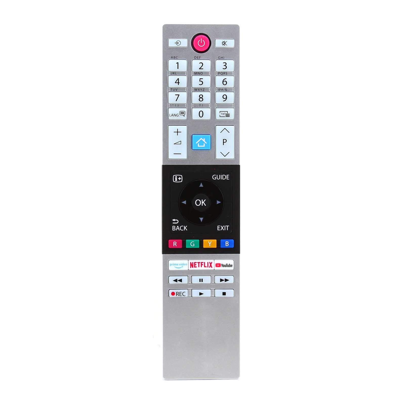 Original Replacement Remote Control for Toshiba CT-8543 CT8543 RC42151P 30101775 Smart LED TVs with Prime Video NetFlix Youtube Buttons