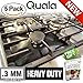 QUALA. Gas Range Protectors 5 Pack + FREE EBOOK ! - Stove Protector Burner Cover Cook Top Hob Liners. Reusable Easy Clean Non Stick FDA Approved Prime  3MM TRIPLE THICKNESS.